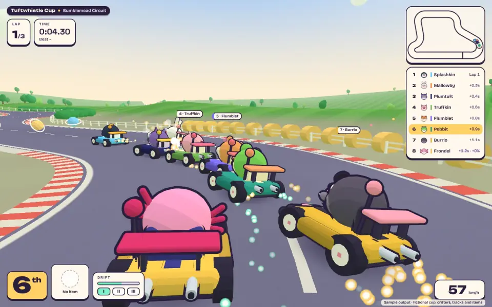 Critter Kart Racer: sample output