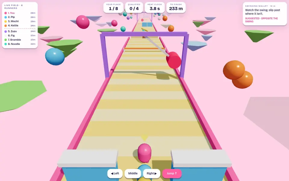Party Course Qualifier: sample output